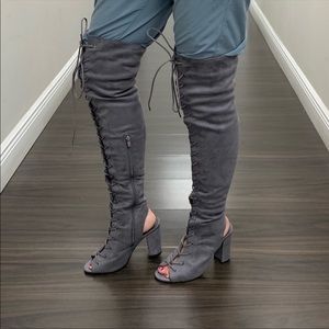 BRAND NEW Thigh High Lace Up Boots